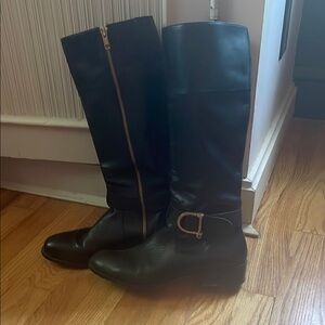 Lands' End Black Leather Riding Boots